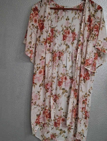 American Eagle Outfitters Floral Swim Cover Up/Open Duster/Boho Size XS/S - Picture 9 of 15